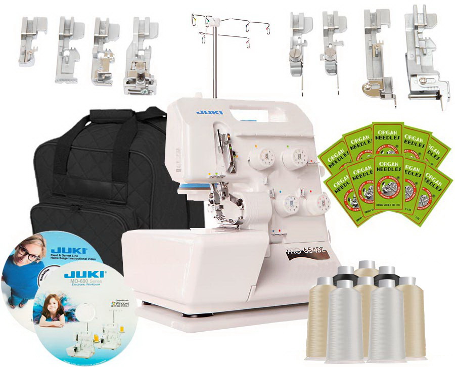 Juki Pearl Line MO-654DE 2/3/4 Thread Serger BONUS PACKAGE