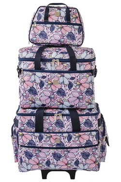 Bluefig Quilter Essential Combo: 19 inch Wheeled Bag, Project Bag and Satchel - Maisy
