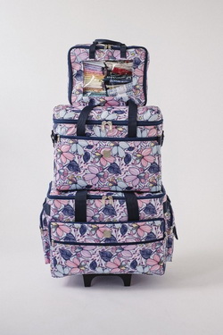 Bluefig Quilter Retreat Combo: 19 inch Wheeled Bag, Project Bag and Fat Quarter Bag - Maisy