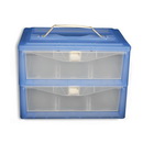2 Drawer - 30 Cone storage box with handle & Dividers - Blue R-STORBOX