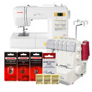 Janome Magnolia 7330 And Mylock 634d Overlock Serger Combo & Free Bonus