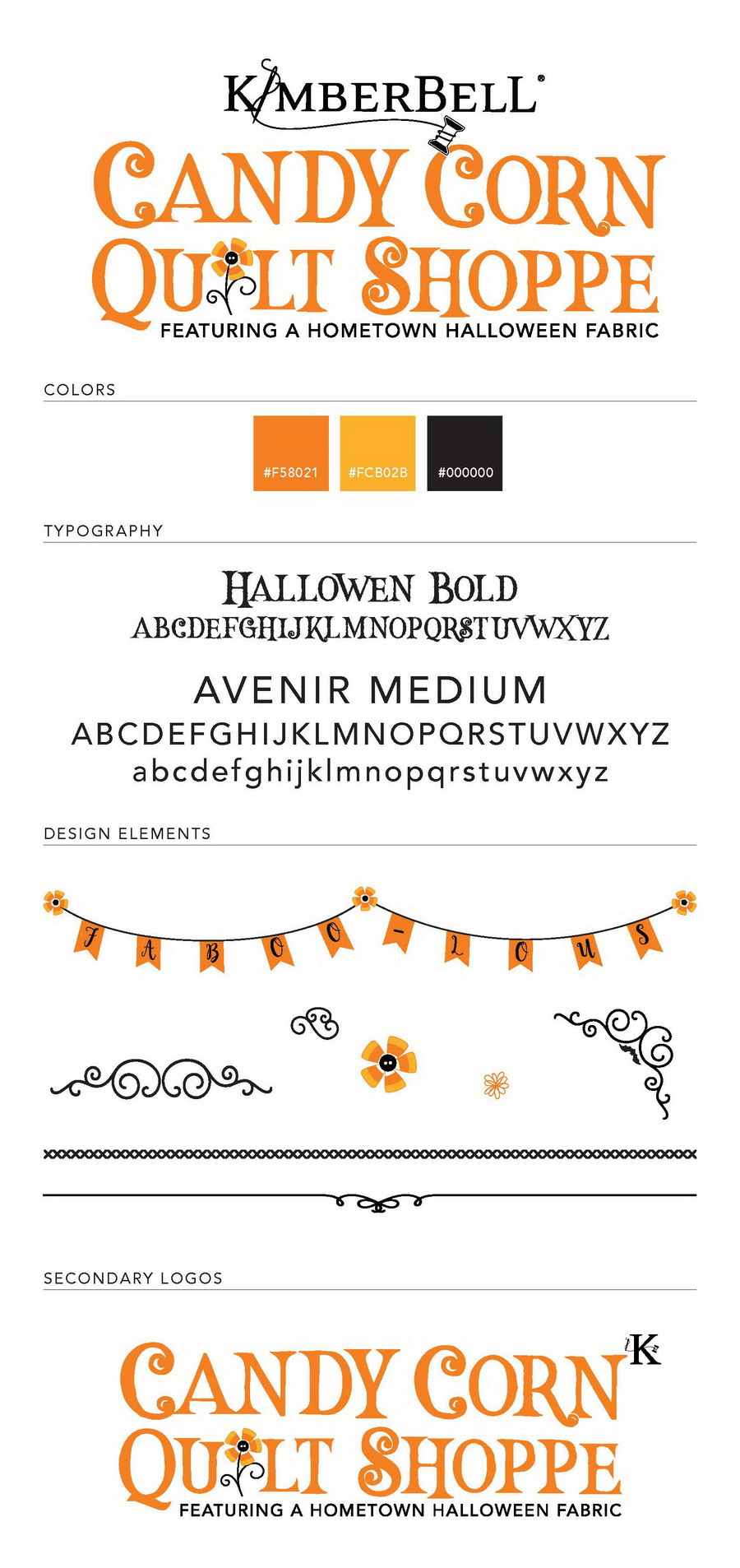 KimberBell Designs Candy Corn Quilt Shoppe Quilt Sewing Version