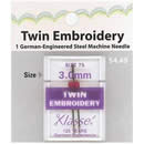 Klasse Twin Embroidery Needle Size 75 - 3.0mm - Buy 2 Get 1 FREE