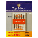 Klasse Top Stitch Needles Size 80/12 - Buy 2 Get 1 FREE