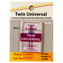 Klasse Twin Universal Needle 80/4.0mm - Buy 2 Get 1 FREE