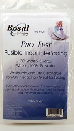 Bosal Fusible Tricot/Knit - White 20 inch x  36 inch (BOS428)
