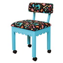 Arrow Sewing Chair Black Riley Blake fabric on Blue 7019B