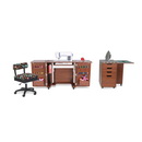 Kangaroo Sewing Furniture Bandicoot Cabinet Teak b8205 Studio Set With Kiwi Storage Cabinet And Arrow Hydraulic Sewing Chair