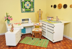 Kangaroo Kabinets Studio Combo WHITE Kangaroo and Joey Sewing Cabinets (KS-WHT)