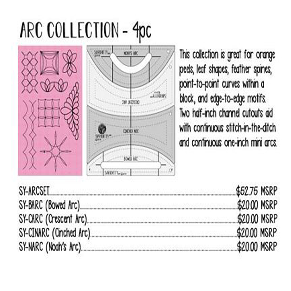 Sariditty Arc Collection 4pc Set-Longarm 6mm