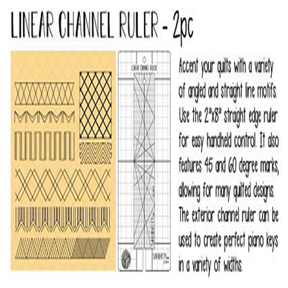 Sariditty Linear/Channel Ruler Set-Longarm 6mm