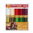 Gutermann Cotton 50 - Dekor Metallic Winter Red and Greens