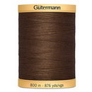 Gutermann Cotton 50 800m 876yd Solid - Dark Brown (Box of 3)