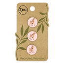 Recycled Cotton Deer 2hole Pink 15mm 3ct