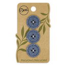 Recycled Cotton Stitch 4hole Blue 20 mm 3ct