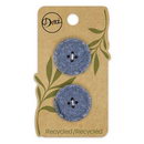 Recycled Cotton Stitch 4hole Blue 25 mm 2ct