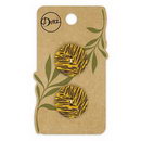 Recycled Coconut Print 2hole Mustard 30mm 1ct