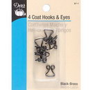 Dritz Coat Hook & Eye Black (Box of 6)