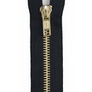 Coats & Clark Sep.Fashion Zipper 20"  Brass Black (Box of 2)