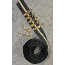 Black Metallic Zipper Tape 2.5yds- Yellow Gold