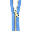 #5 Zippers by the Yard Blue Jean Gold