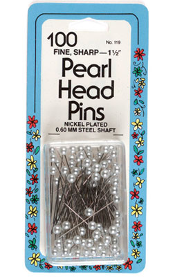 Collins Pearl Head Pins White