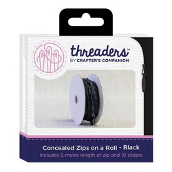 Threaders Concealed Zips on a Roll - Black