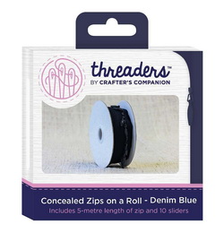 Threaders Concealed Zips on a Roll - Blue