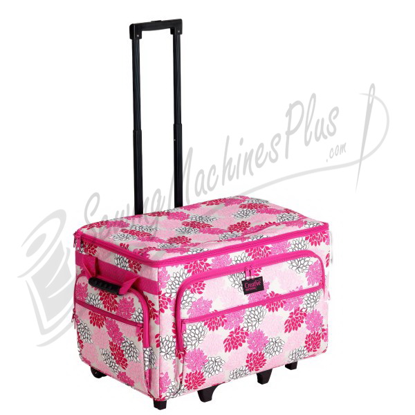 Creative Notions XXL Sewing Machine Trolly Pink and Grey Floral Print