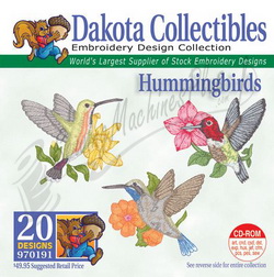 Dakota Collectibles Hummingbirds Embroidery Design - 970191