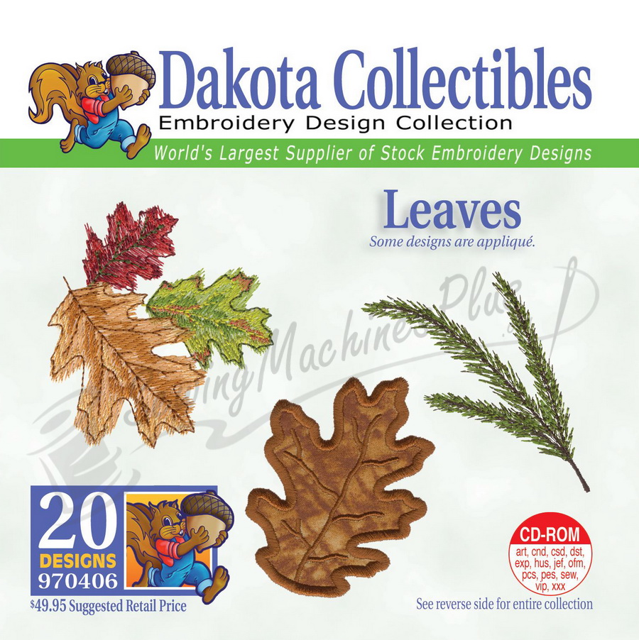 Dakota Collectibles Leaves Embroidery Designs