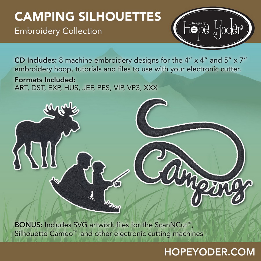 Download Camping Silhouettes Embroidery Cd W Svg Designs By Hope Yoder