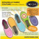 Espadrille Fabric Couture Embroidery Cd W/svg - Designs By Hope Yoder