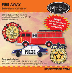 Fire Away Embroidery CD w/SVG - Designs by Hope Yoder