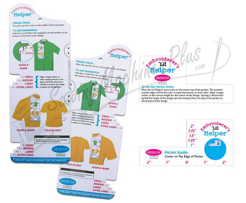 EMBROIDERER/'S HELPER /& LIL HELPER BUNDLE DESIGN PLACEMENT ON GARMENTS EH0003