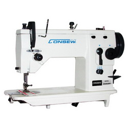 Consew CN2053R-1 Single Needle, Drop Feed, Zig-Zag Lockstitch Machine with Assembled Table and Servo Motor