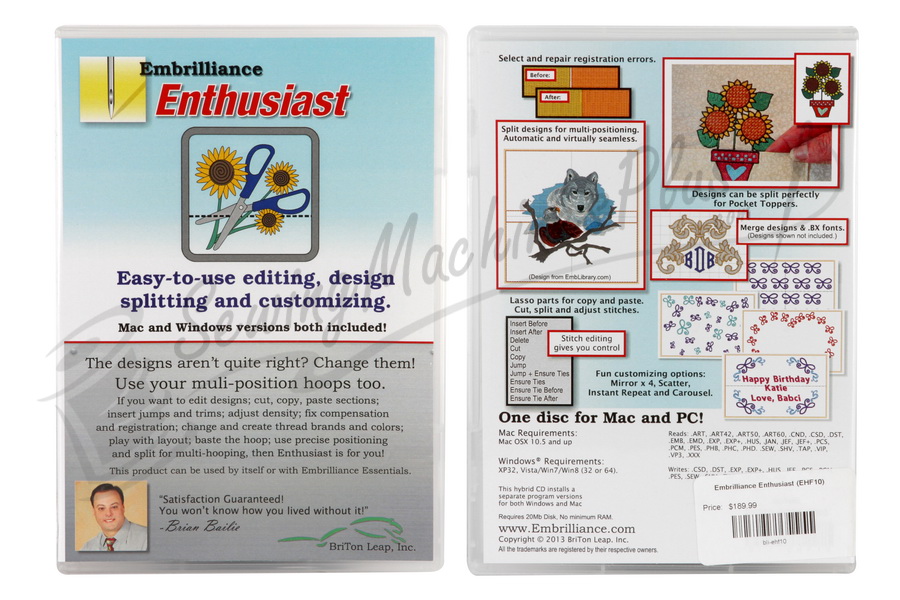 Embrilliance Enthusiast Embroidery Software For Mac And Pc