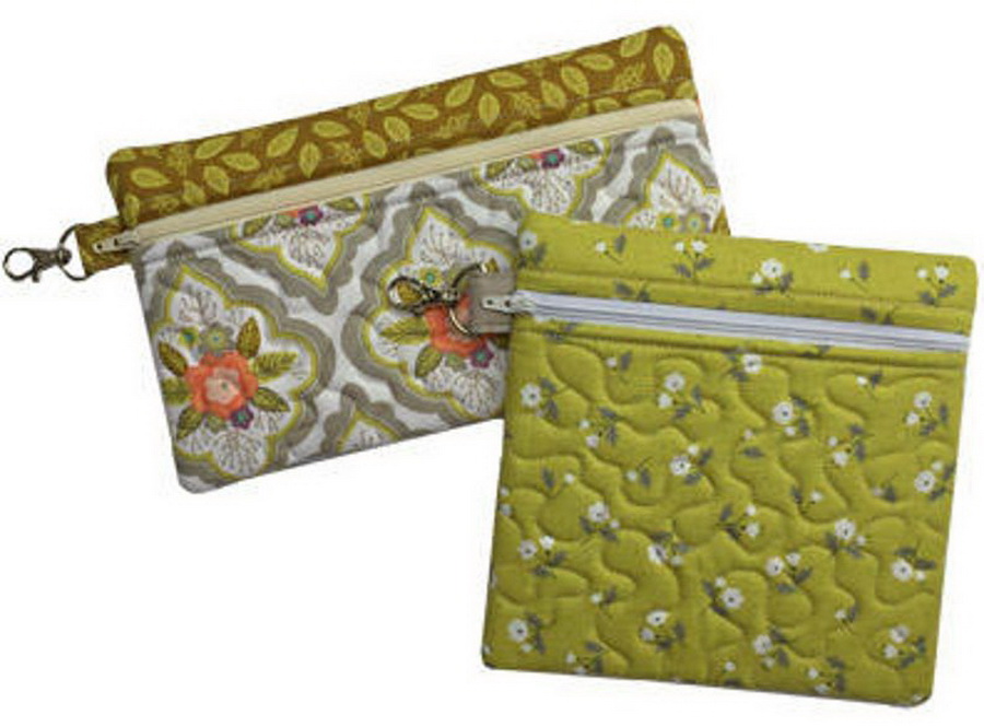 Embroidery garden zippered bags set