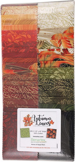 Autumn Leaves 2.5  inch x 44  inch Fabric Pack (40 Pieces)