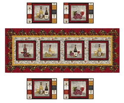 Wine Night Table Set Fabric Quilt Kit (Placemat and Table Runner)