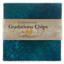 Stonehenge Gradations Brights Lagoon Chips - 5 inch Squares 42 Pieces