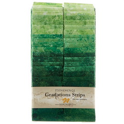 Stonehenge Gradations Brights Rainforest - 2.5 inch wide Strips 40 Pieces