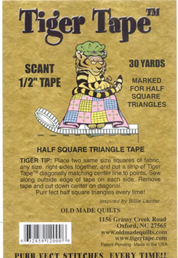 Half Square Triangle Tiger Tape 1/2 inch x 30 Yards