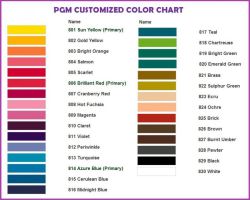 PGM Dress Forms Custom Color Chart 