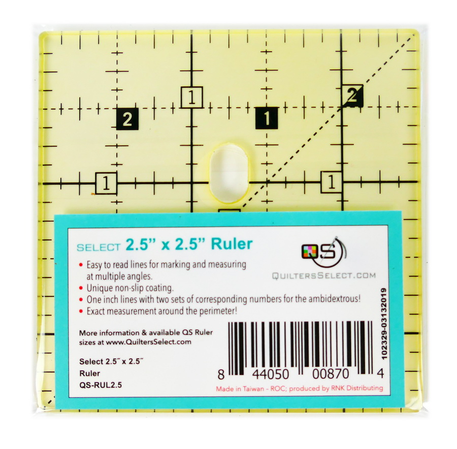 Crafters Dream Quilting Ruler 2.5/" x 2.5/" inches
