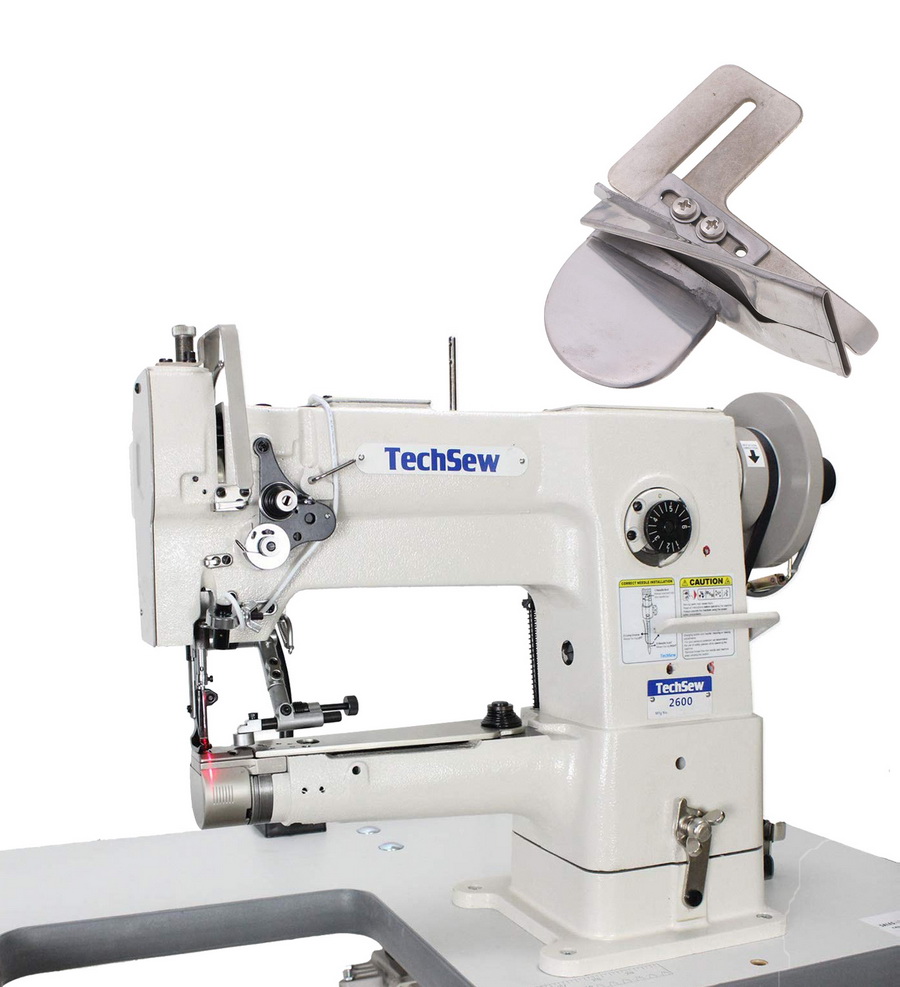 Techsew 2600 Pro Narrow Cylinder Industrial Sewing Machine with Binding Kit, Binding Attachment