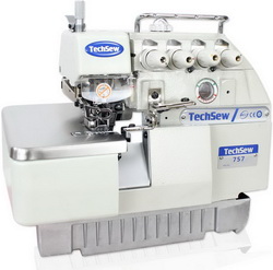 TechSew 757 5-Thread Serger Overlock Industrial Sewing Machine, with Assembled Submerged Table and Servo Motor