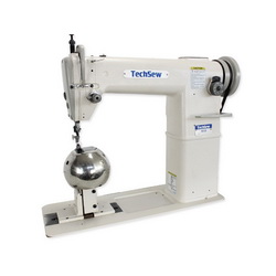 Techsew 810 Post Bed Roller Foot Industrial Sewing Machine With Wig Attachment, Assembled Table and Motor